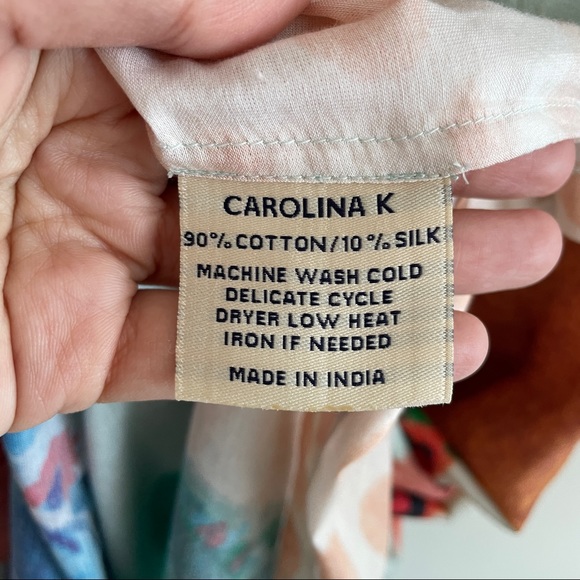 CAROLINA K Valerie cotton and silk kaftan midi dress - Picture 6 of 10